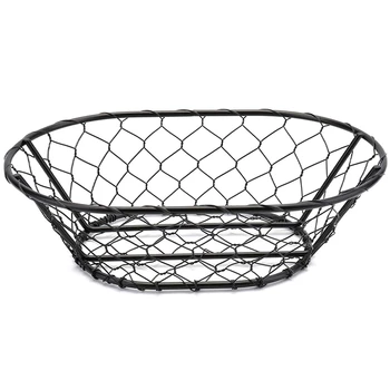 

European-Style Simple Metal Oval Black Bread Basket, Professional Home Baking Bread Fermentation Basket Can Be Used with Any Dec