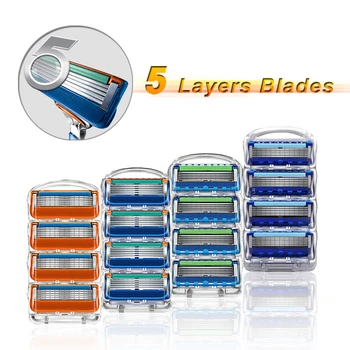 

Shaving Razor Blades For Gillette Fusion 5 Replacebale Face Shaver Cassettes Shave Beard Case Manual Shavette Tools For Men