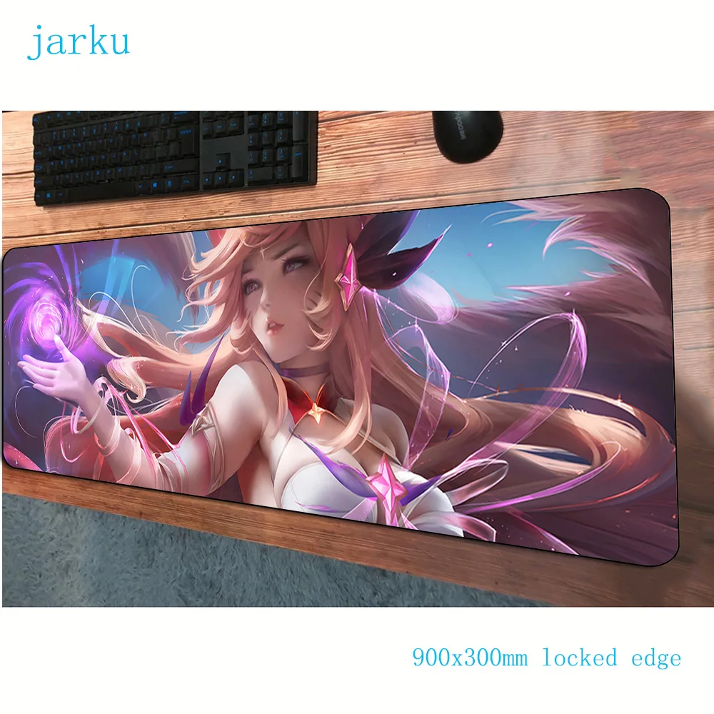 

Ahri sexy mousepad 900x300x3mm gaming mouse pad wrist rest gamer mouse mat pads game computer padmouse anime laptop play mats