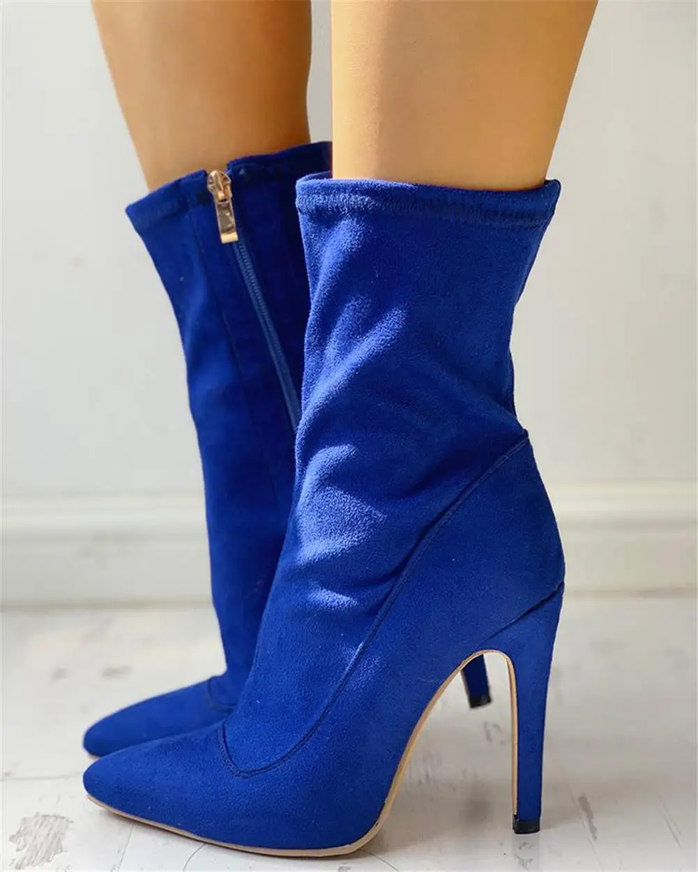 Gorgeous Elastic Sock Stilletto Heel Boots - Fashion Design Store