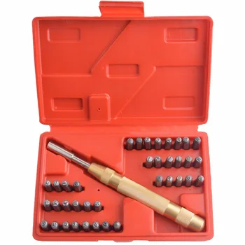 

38pcs Automatic Letter Number Leather Stamping Punch Metal Stamp Set Tool Kit for Plastics Leather Metal Punch Imprint Stamp Die