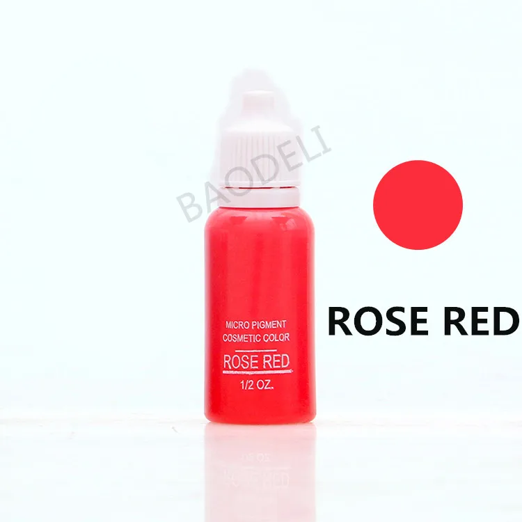 Rose red Бровей и губ, Перманентный макияж, пигмент для татуажа бренд Микро Пигмент, прочный и длинный 15 мл Косметика Supplyink - Цвет: Rose red