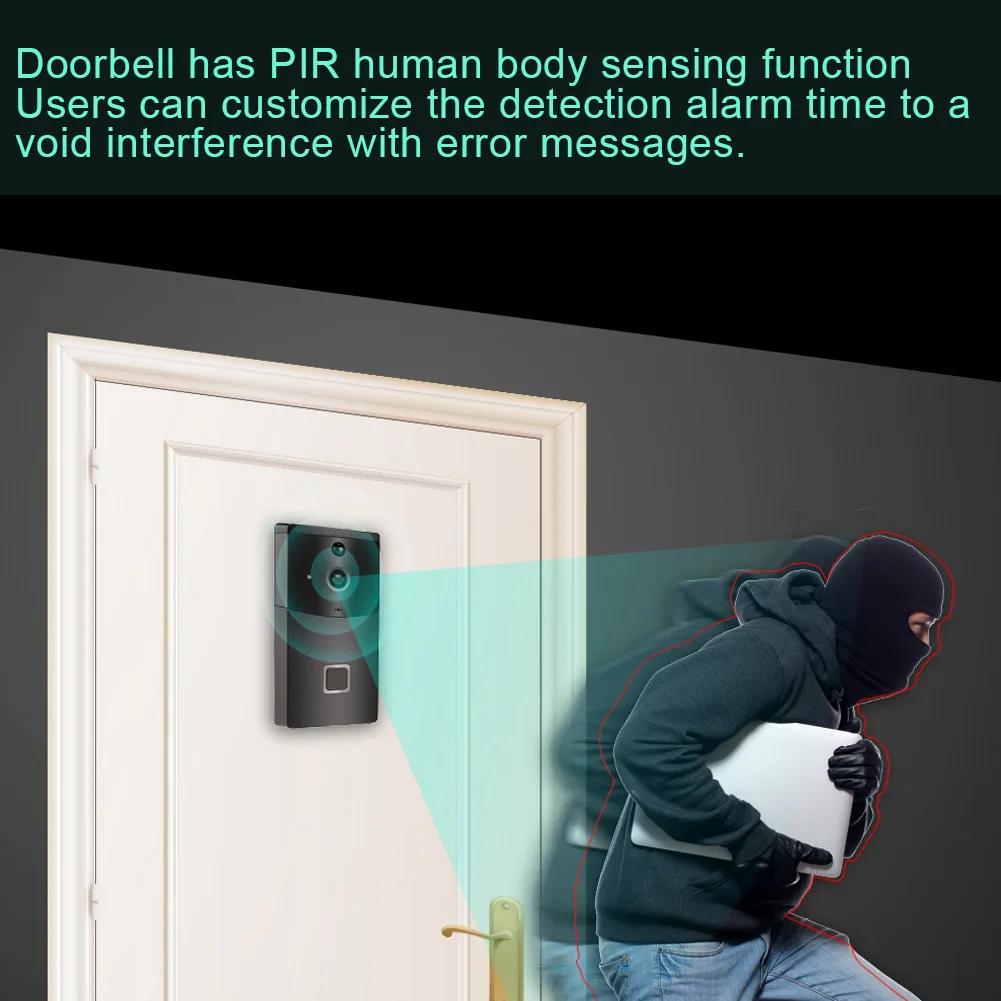 

Smart Visual Doorbell Peephole Viewer Wifi Night Vision Security Electronic Door Eye GV99
