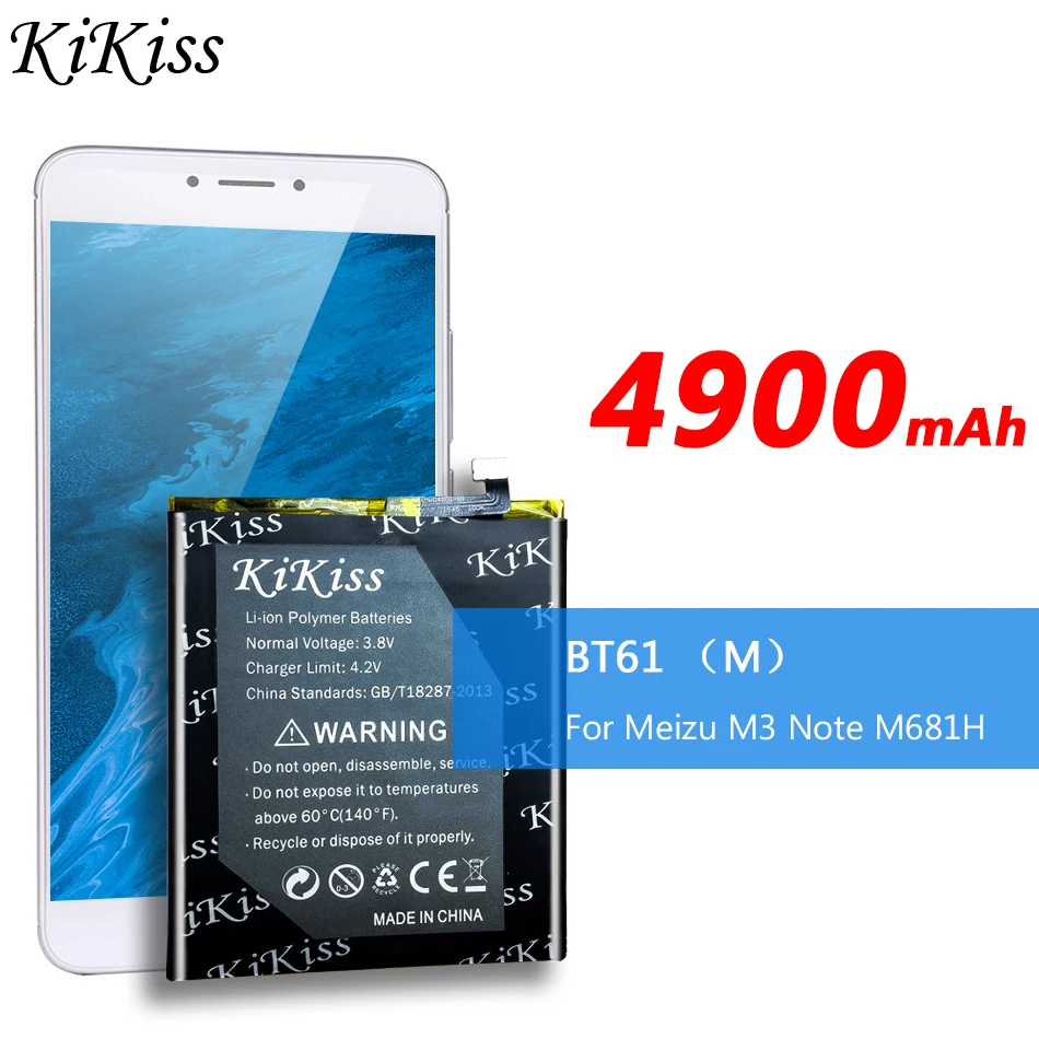 Аккумулятор большой мощности 4900 мАч для Meizu M3 Note M681H мобильный телефон Meizy BT61