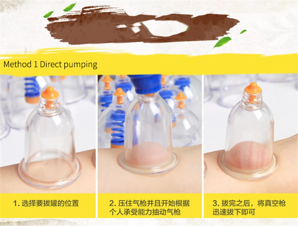 Professional Suction Cup Therapy Effective Healthy 24 Cups Medical Vacuum Cupping Set Physical Therapy Device Body Massager Set