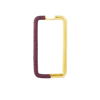 

925 Sterling Silver Exaggerated Single Large Rectangle Earring Minimalist Geometric crystal Rectangular earring 1PC Fine jewelry