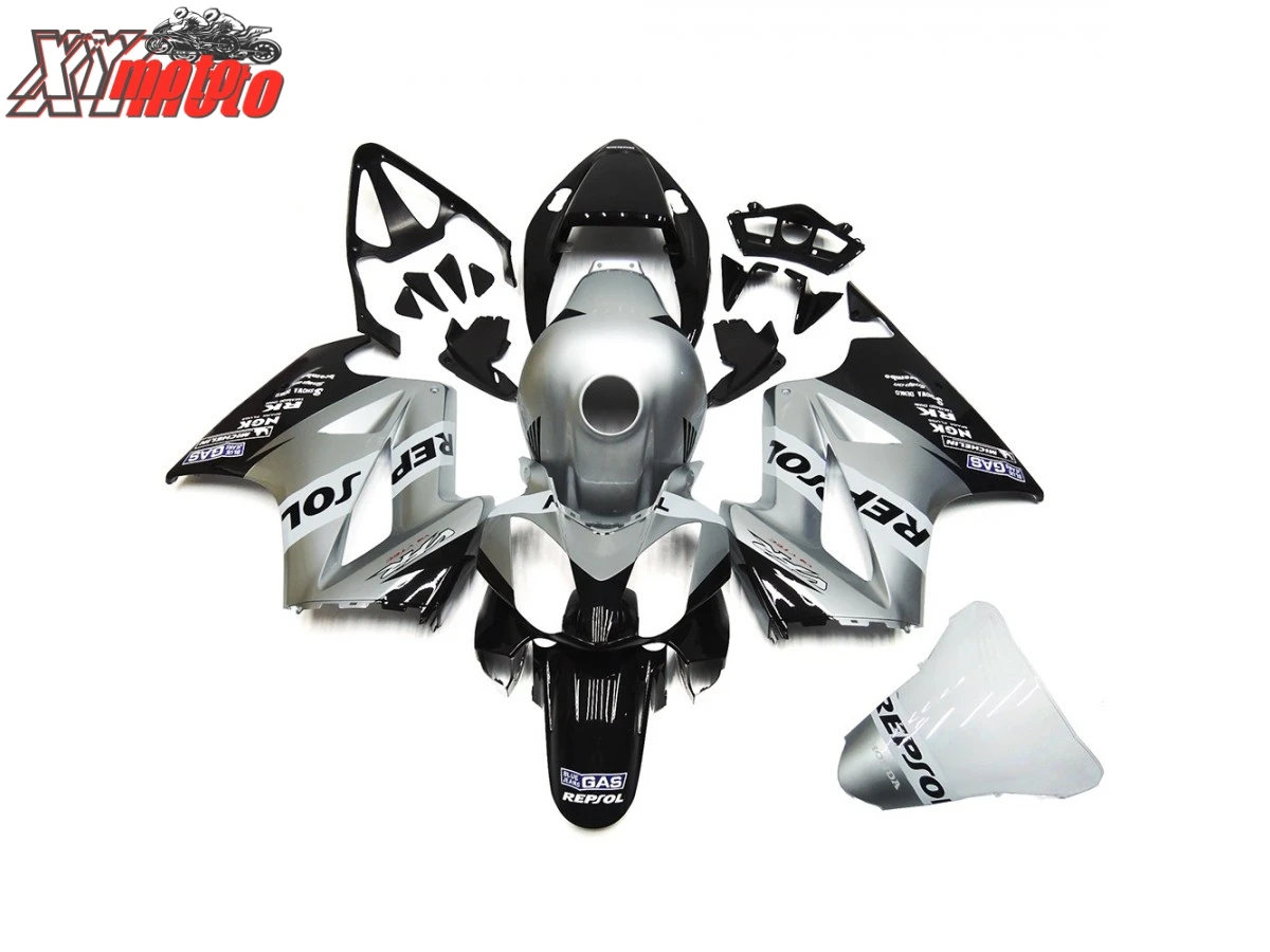 

ABS Fairing Kit For Honda VFR800 2002-2012 Motorcycle Injection ABS plastic Fairings VFR800 02-12 Gloss Silver Repsol Bodyworks