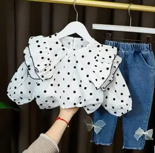 baby pajamas for a girl Citgeett Spring Toddler Kids Baby Girls Clothing Set Long Sleeves Shirts Denim Jeans Pants Clothes Set little kid suit Clothing Sets