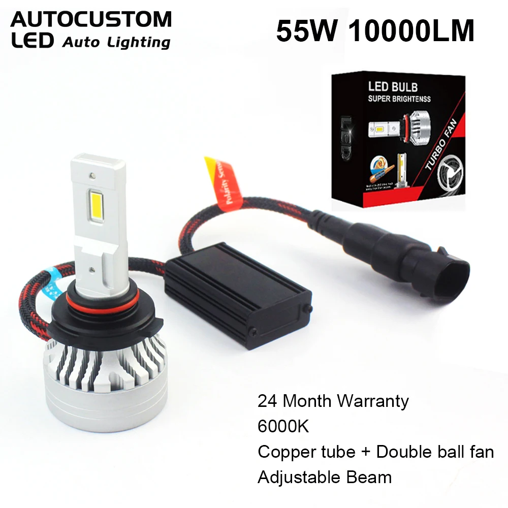 KST 9005 HB3 LED Headlight Bulbs 10000LM 55W with Cooling Double Ball