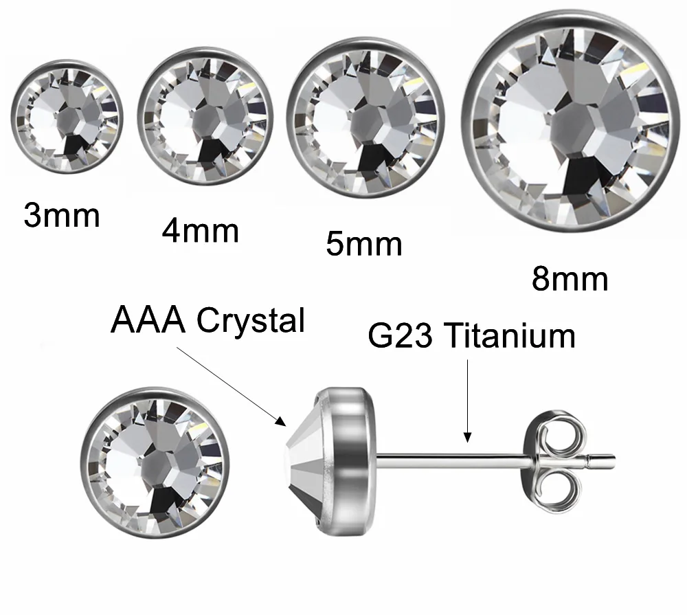 Titan Ohrstecker Hypoallergen - Kleine Runde Stecker 3/4/5/6mm Für Damen, Herren & Kids
