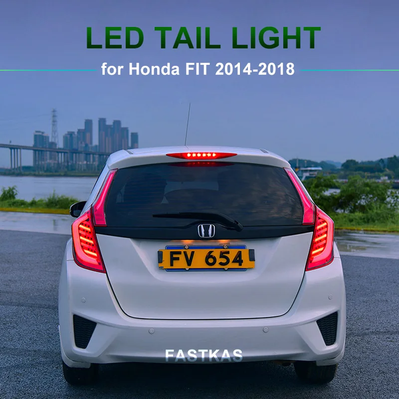 1 пара светодиодный задний фонарь для Honda FIT светодиодный фонарь светильник с бег светильник сигнала поворота обратный светильник