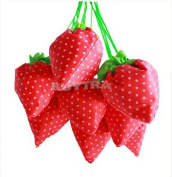 

1pcs Cute Cartoon Storage Bag Wholesale Foldable Strawberry Shopping Bag Several Colors