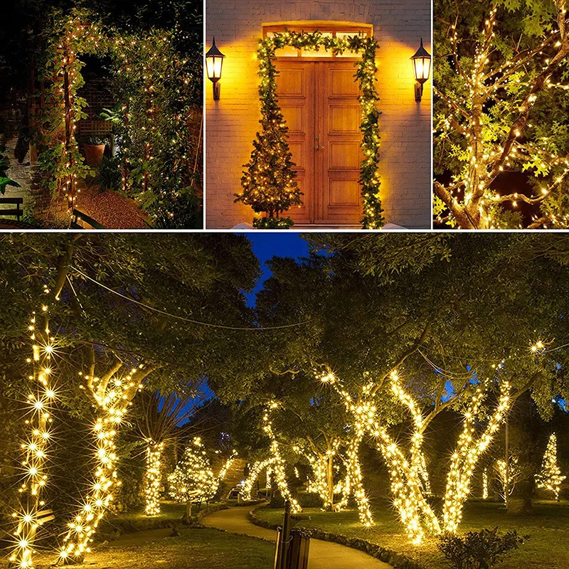 Guirlande lumineuse LED solaire imperméable pour l'extérieur, décoration  féerique de noël, jardin, fête de mariage, nouvel an - AliExpress