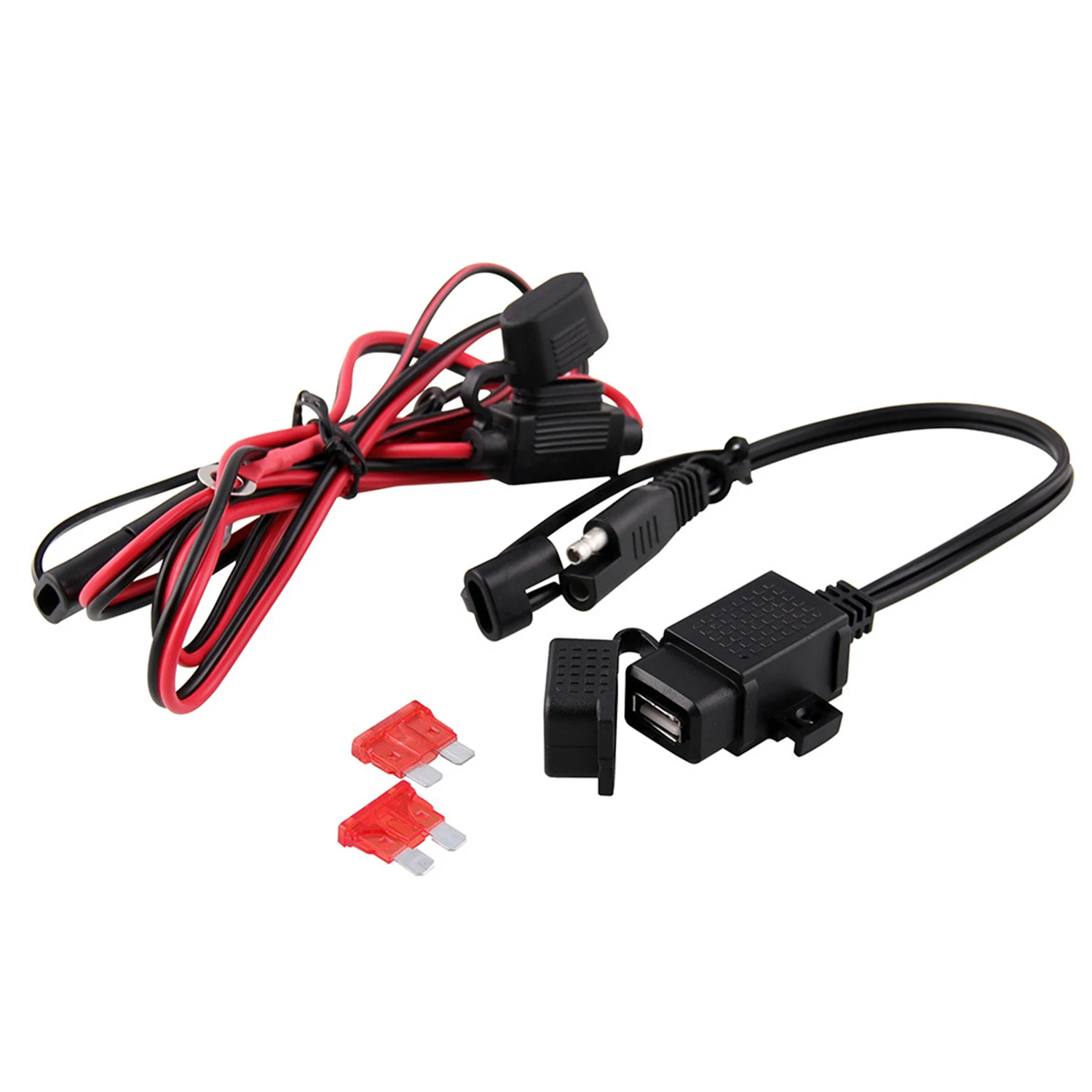 

Motorcycle Accessories 12V USB Phone GPS Charger Cable Adapter 360 Degree Rotation Mount Holder Quick Connector Inline Fuse