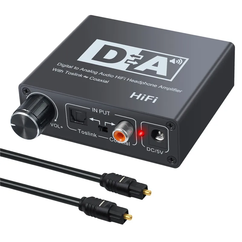 Hot Sale 192KHz DAC Digital to Analog Converter Audio HiFi Headphone Converter Amplifier 3 5mm Jack Adapter