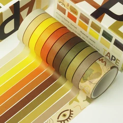 Lot de 11 rouleaux de ruban adhésif Washi pour Scrapbooking, bande adhésive de masquage de couleur de base, Kawaii, 3m, arc en ciel 