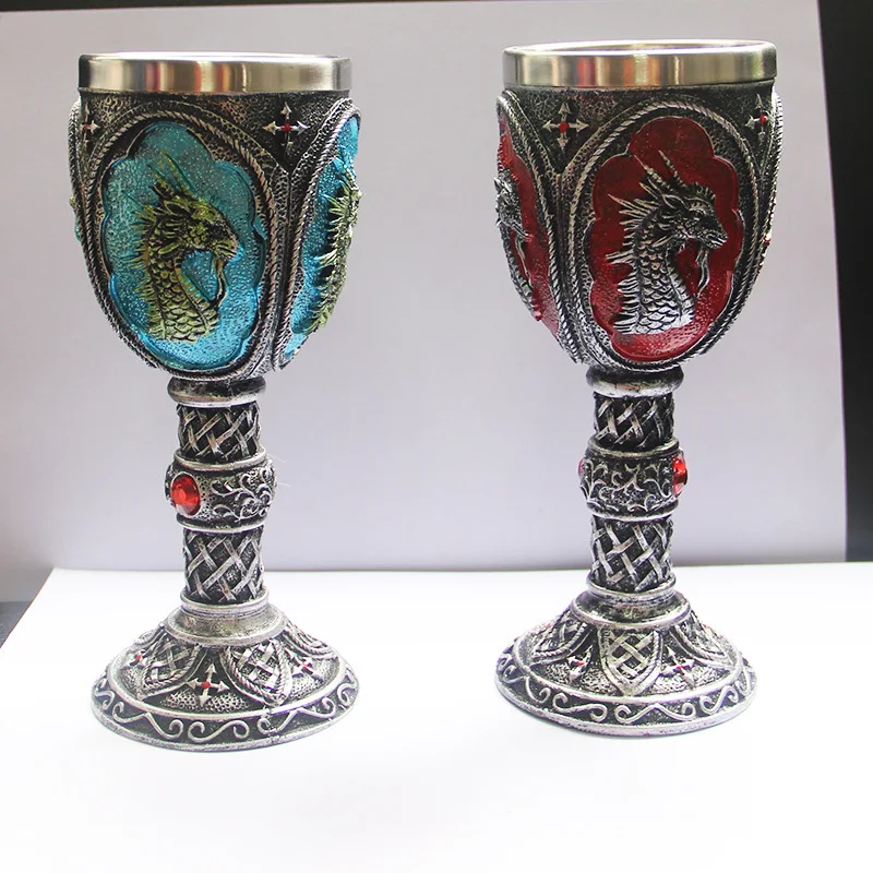 

Game Wolf Head Lion Head Goblet 3D Three-dimensional Pattern Double Resin Cup Coffee Cup Personality Cup Wine Glass Wine Glass