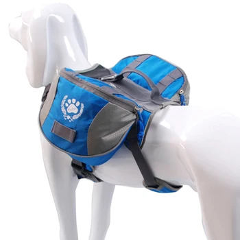 

Blue Dog Saddled Bag Adjustable Outdoor Traveling Hiking Camping Pet Backpack Breathable Harness Dog Carrier Bags M/L