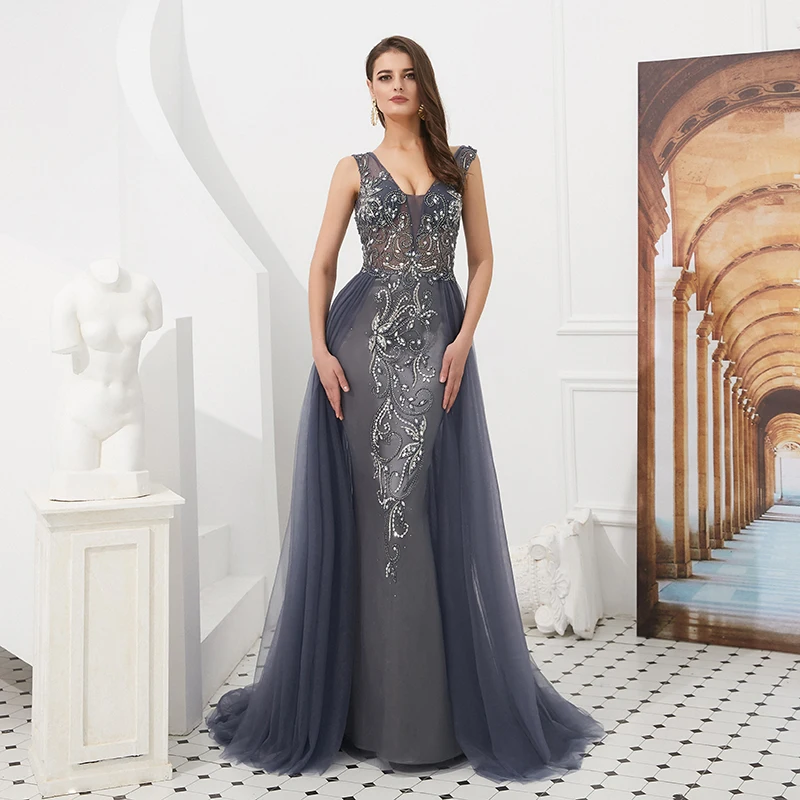 Sexy Evening Dresses Long Beaded Formal 