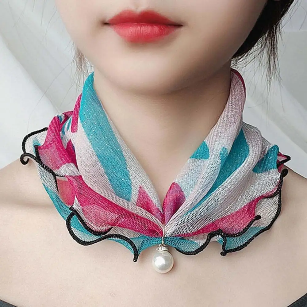 Imitation Pearl Scarf For Women Multifunctional