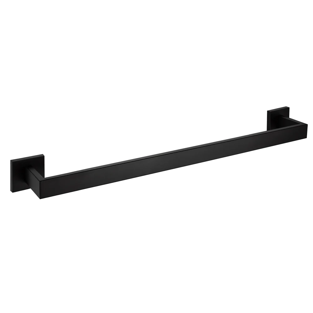 Towel Bar Матовый черный набор аксессуаров для ванной из нержавеющей стали, крючок для халата, полотенце, кольцо для полотенец и держатель для туалетной бумаги - Цвет: Towel Bar