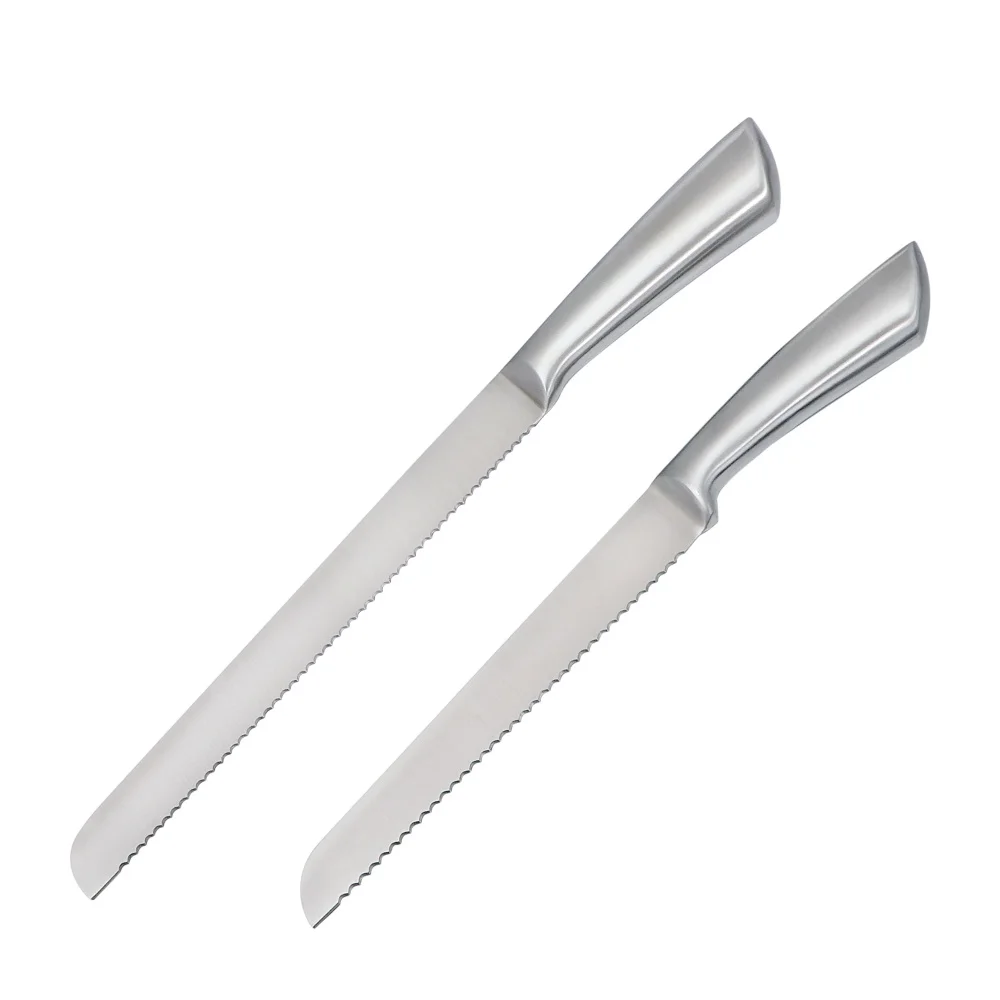 

8/10 Inch Wavy Edge Wide Bread Knife Stainless Steel Kitchen Knife for Thick Loaves Serrated Knife for Slicing Bread Bagels