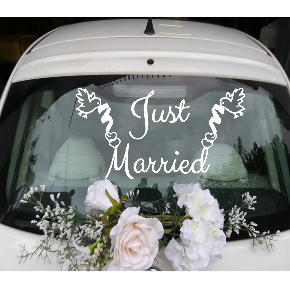 

Newest Just Married Car Stickers for Weeding Cars Decal for Auto Vinly Stickers Styling Weeding Decoration Accessories Car Body