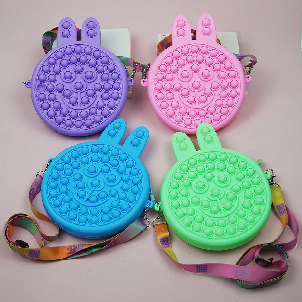 Kawai Rabbit Shape Pop Purse Fidget Toys Popper Shoulder Bag Sensory