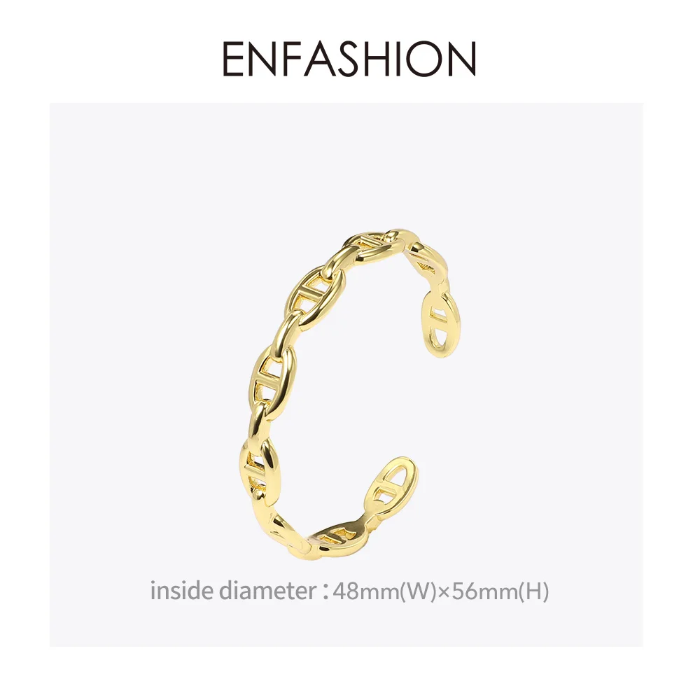 ENFASHION панковские геометрические полые браслеты-манжеты для женщин, золотой цвет, Открытый браслет, модное ювелирное изделие, подарки для женщин, B192050
