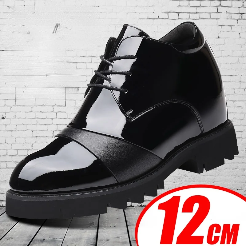 New Inner Heightening Shoes Men's Invisible Inner Heightening 12cm Elevator Shoes Deodorant Business Men's Formal Leather Shoes