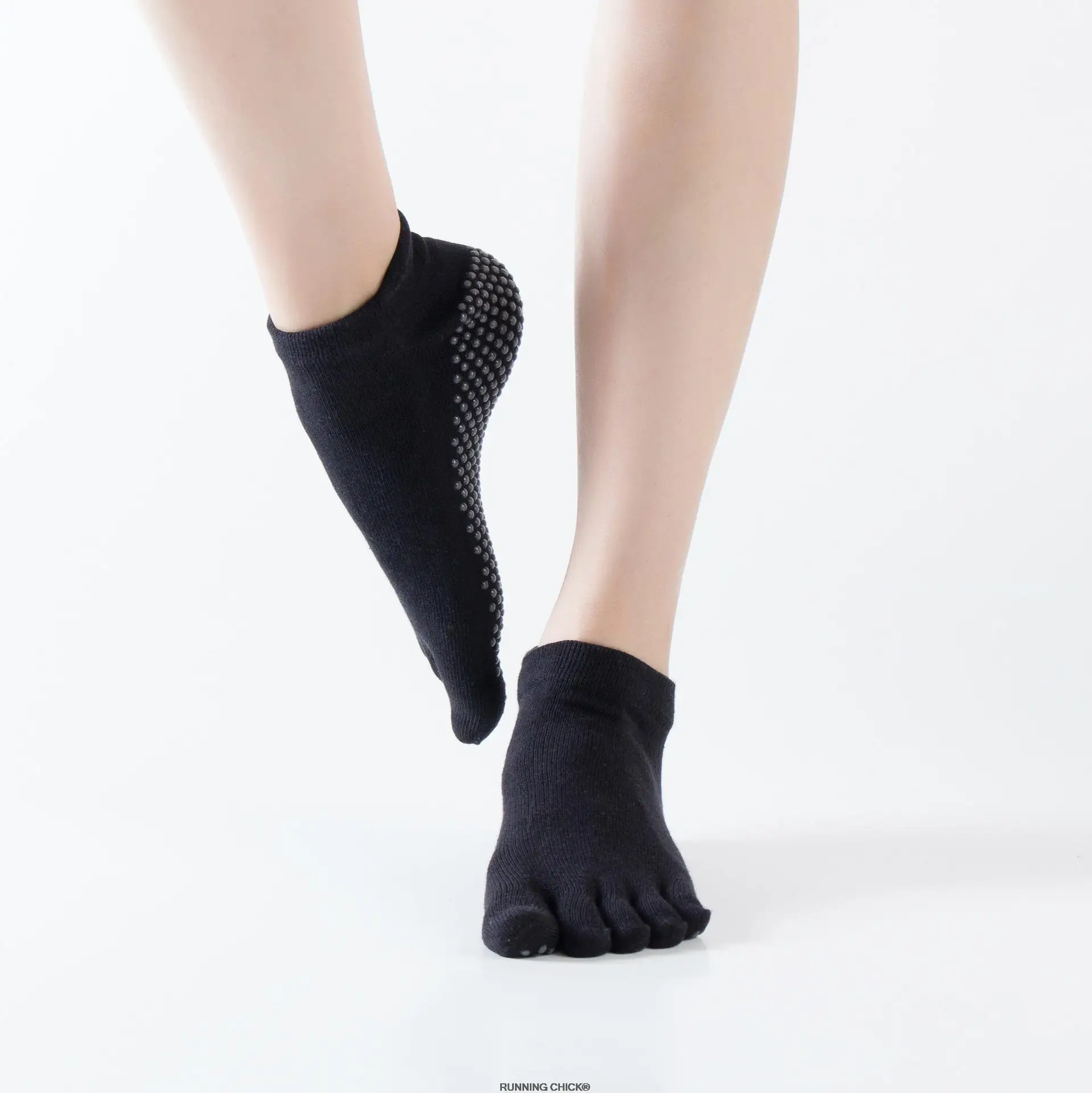 Оптовая продажа профессиональные носки для йоги RUNNING CHICK нескользящие с открытой