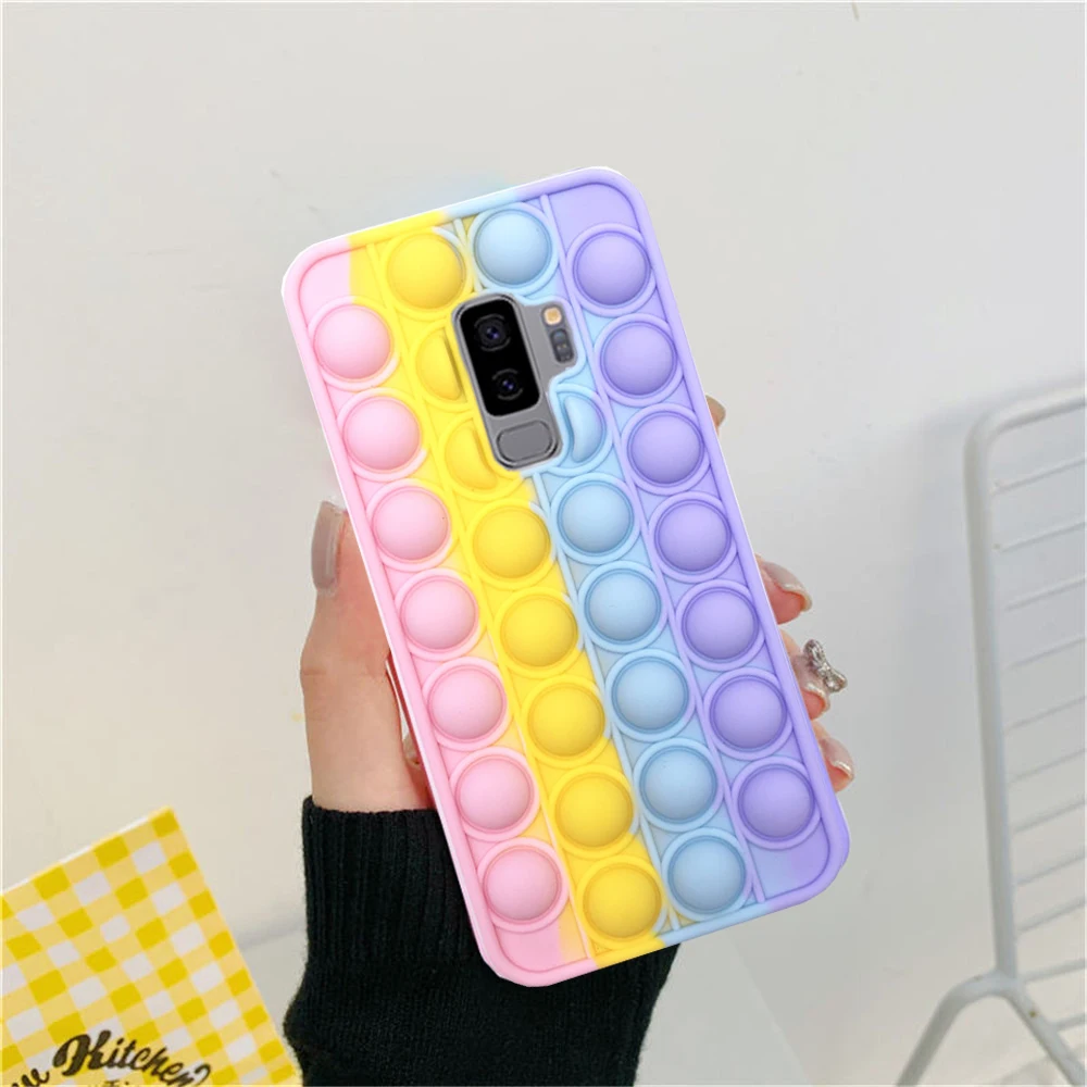 samsung silicone A32 A12 A11 A21 Push Bubble Pop Fidget Toy Phone Case Soft Cover for Samsung S10 Plus S20 A70 A50 A51 A71 A31 Stress Reliver Toy samsung cute phone cover Cases For Samsung