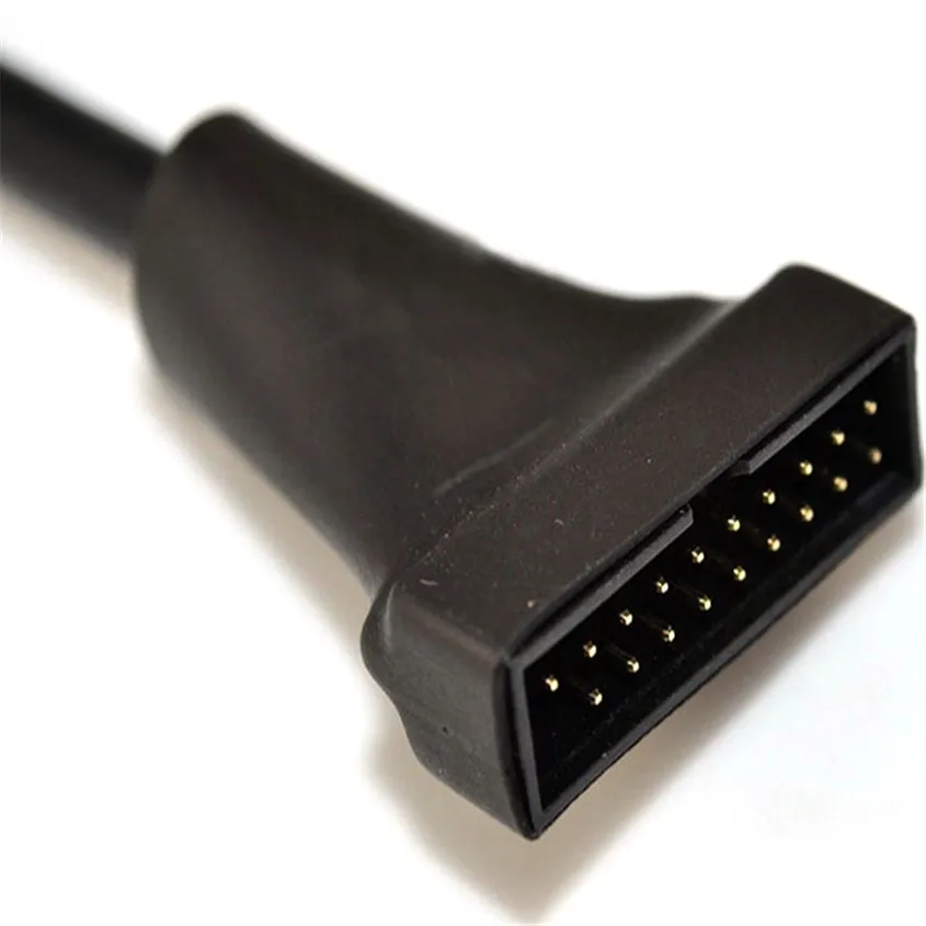 Мини-кабель usb 2,0 9Pin корпус штекер для материнской платы USB 3,0 20pin Женский удлинитель sata кабель оптовый поставщик дропшиппинг - Цвет: black