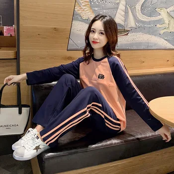 

Pregnant Women Autumn Clothing Set shi shang kuan 2020 New Style Loose Pregnancy Casual Sports Spring and Autumn Two-Piece Set