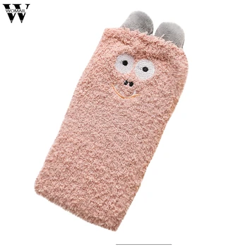 

Womail Women's Winter Little Monster Stereo Ears Plus Velvet Floor Socks Cotton Print