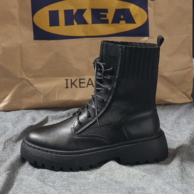 Black ankle motorcycle boots Clearance