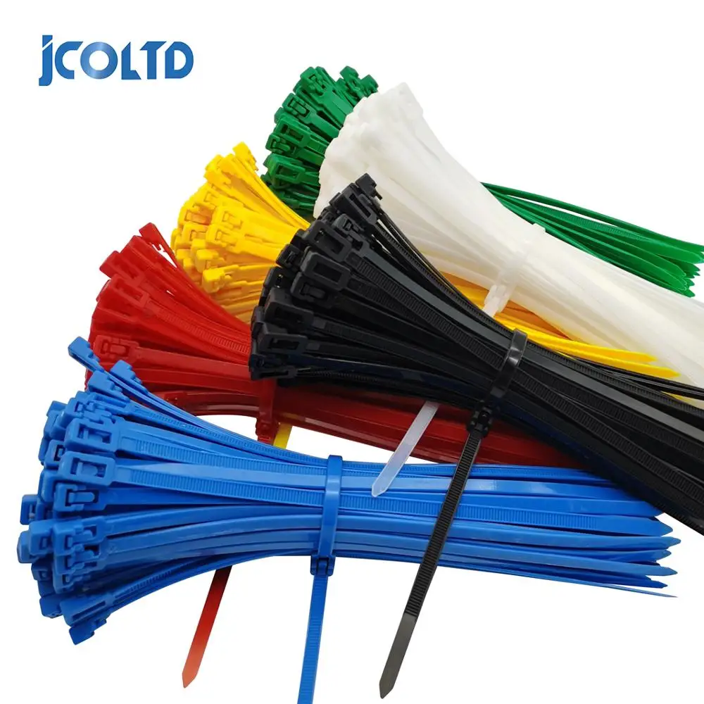 5*200mm Releasable Cable Tie Colored Plastics Reusable Loop Wrap Nylon Zip Ties Bundle Ties