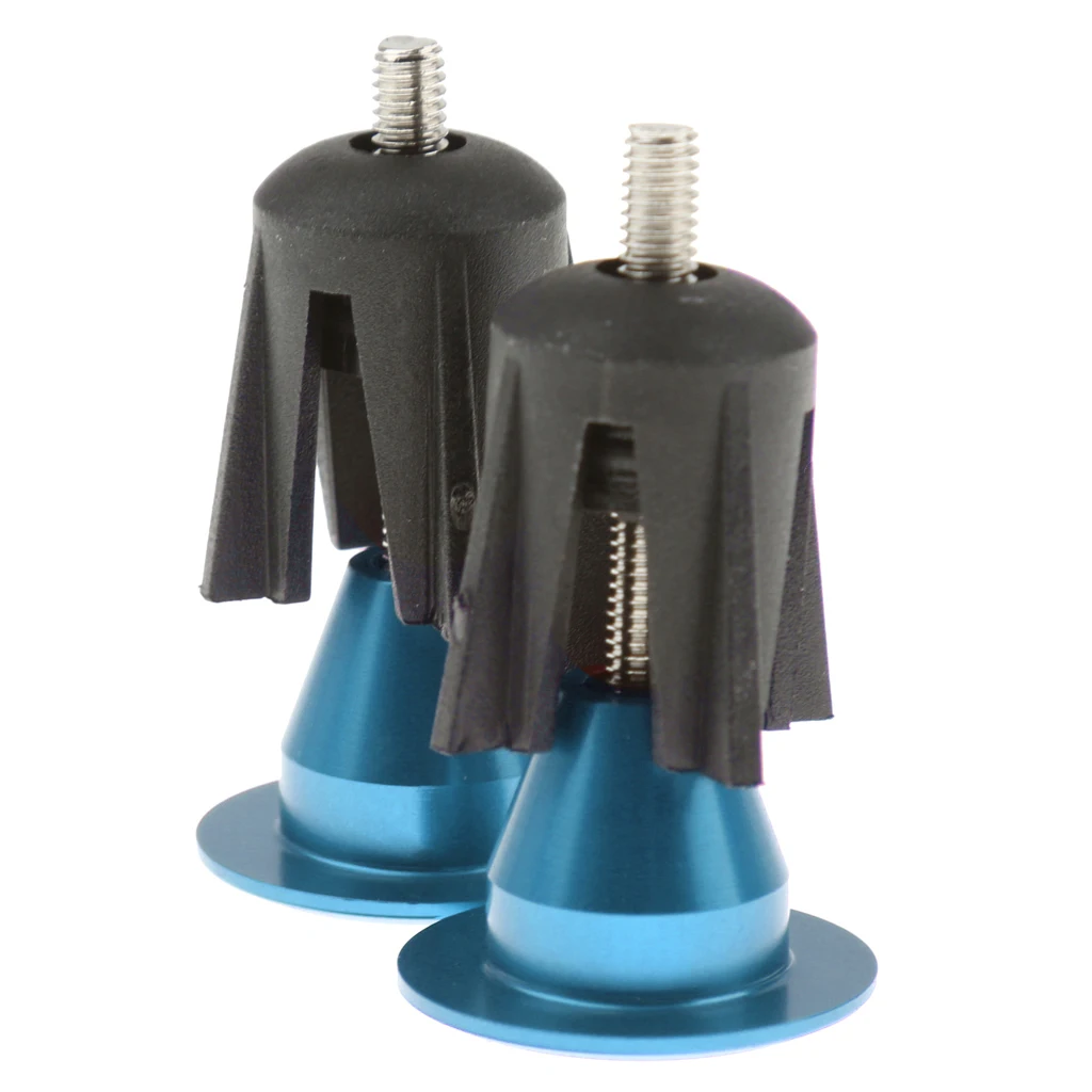 Colorful Aluminum Bike Bicycle Cycling Handlebar Grips Handle Bar Cap End Plugs - One Pair - Black/Red/Gold/Blue/Green