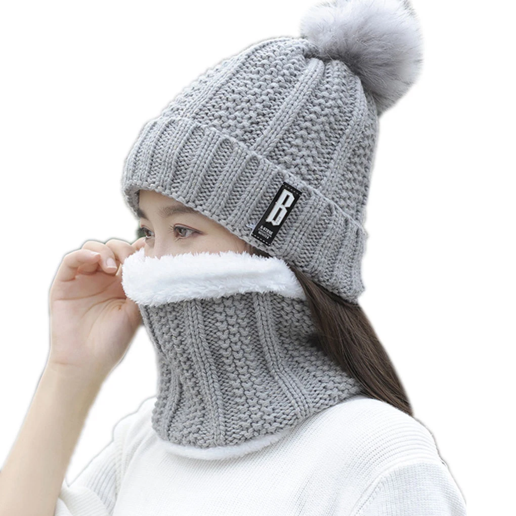 NO.4 Brand Winter knitted Beanies Hats Women Thick Warm Beanie Skullies Hat Female knit Letter Bonnet Beanie Caps Outdoor Riding Sets - Цвет: NO.4