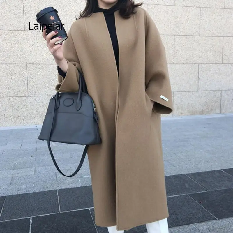 Women's jackets 2021 winter new Korean fashion solid color coats and long solid color straight jackets