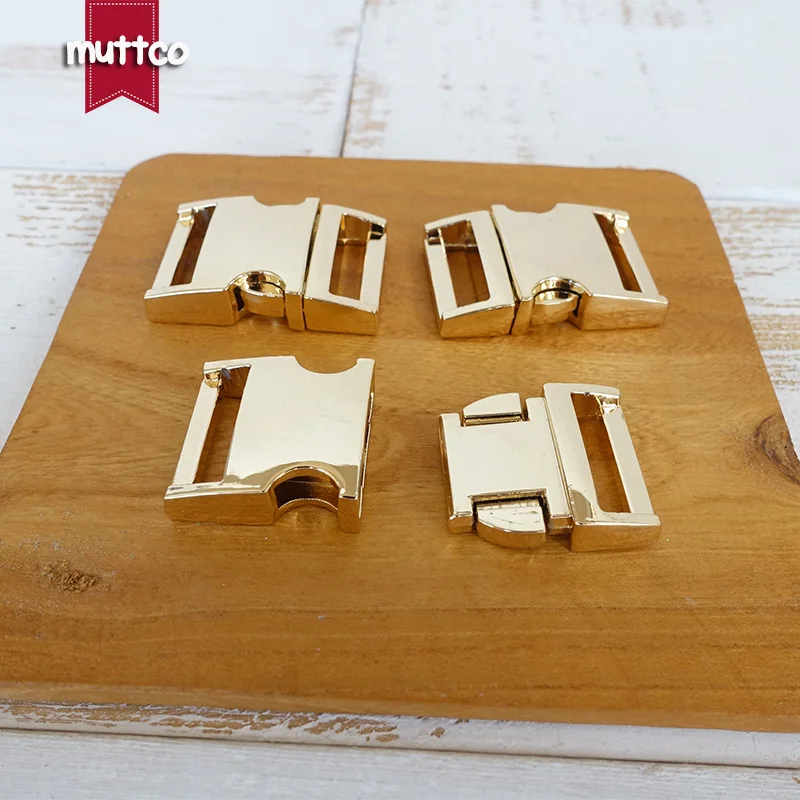 100pcs/lot Metal Curved Side quick Release Buckles pet collar Security lock DIY accessories top quality Zinc Alloy gold QZ-20G