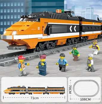 

1287PCS Plastic Building Blocks Electric Railway Highspeed Train Assembling Educational Christmas Gift for Children