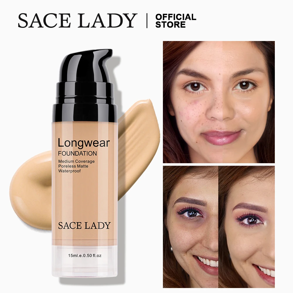 SACE LADY Жидкая основа для макияжа лица матовая отделка водостойкая косметика