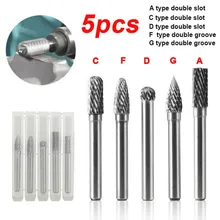

5Pcs 6mm Shank Tungsten Carbide Rotary Point Burrs Cutter Tool Rotary File Suitable For Woodworking Rotary Tools