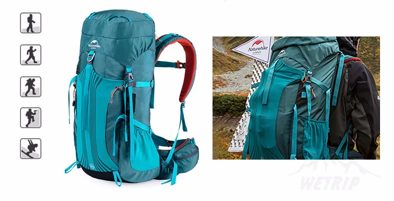 Naturehike Высокое качество открытый альпинистский рюкзак большой емкости 65+ 5L альпинистская сумка водонепроницаемый походные рюкзаки