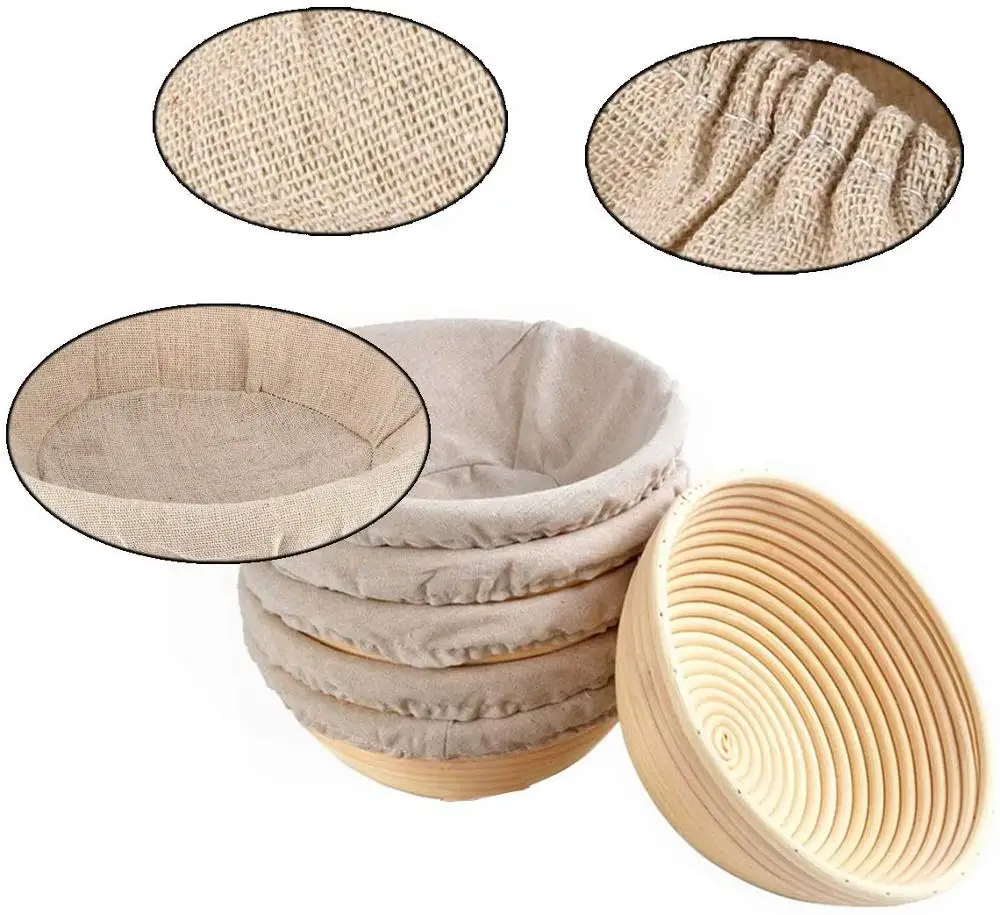 Round Bread Proofing Basket Cloth Liner Sourdough Banneton Proofing Cloth Natural Rattan Baking Dough Basket Cover