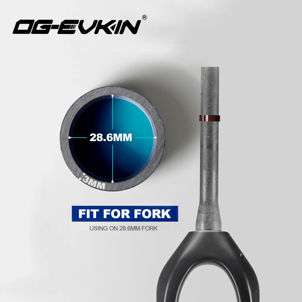 OG-EVKIN CS-001 Bicycle Spacer Set 1/8" 28.6MM 3K Glossy/UD Matte Headset Spacer MTB Road Bike Full Black
