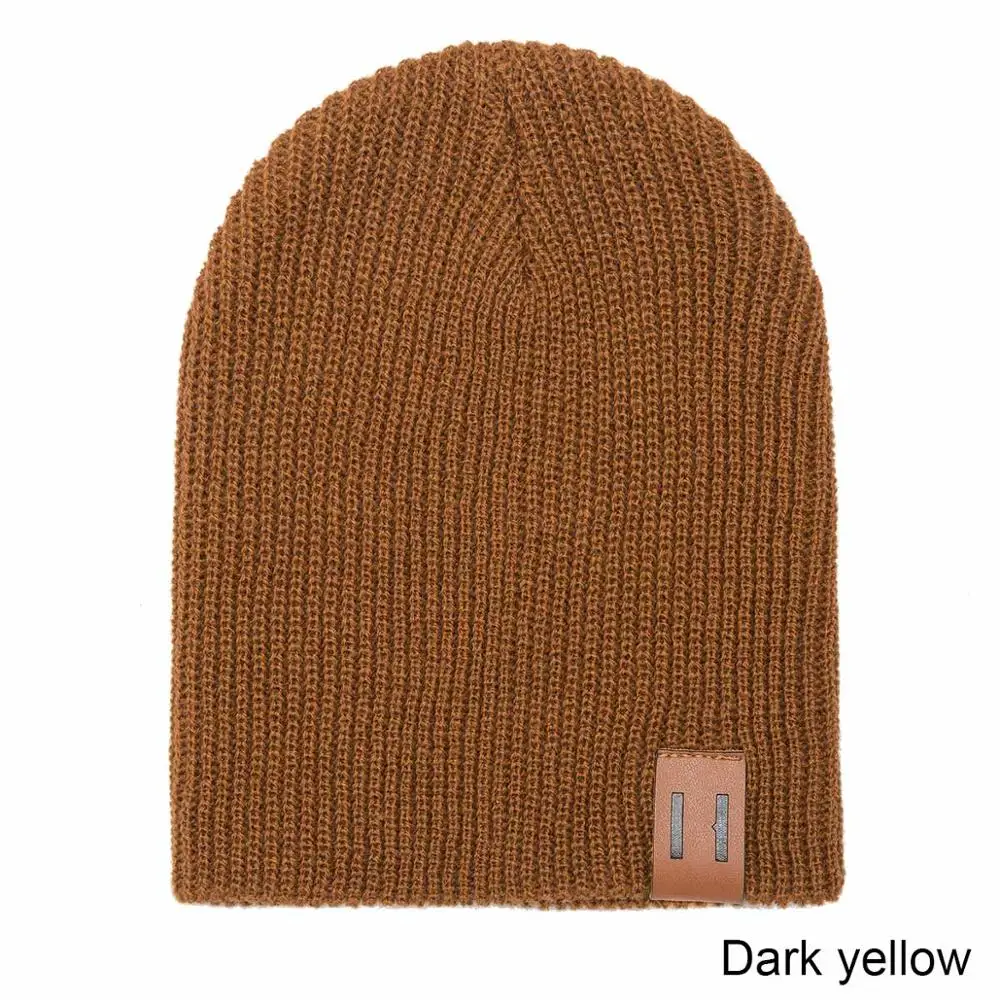 Fashion Brand Winter Beanies For Baby Kids Winter Hats Boys Girls Skullies Beanies Children Knitted Elastic Gift Accessories - Цвет: dark yellow