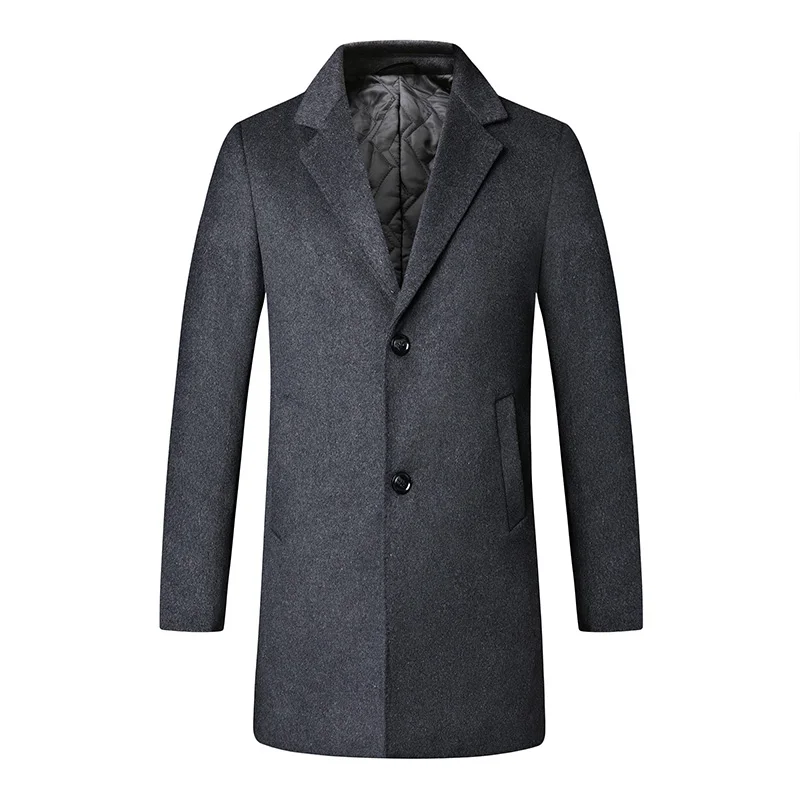 Зимнее Новое модное Брендовое пальто для мужчин, шерстяное длинное приталенное пальто, теплые куртки из смесовой шерсти, пальто-Тренч, повседневная мужская одежда