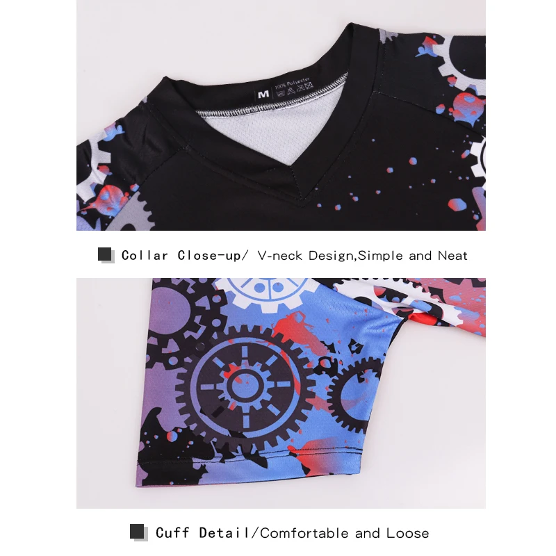 X-Tiger Polyester Downhill Jersey Racing Road Bike DH Shirt Quick-Dry Cycling Jerseys Short Sleeve MTB Bicycle Clothing